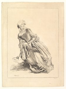 Vrouw leunend naar links, 1722-28