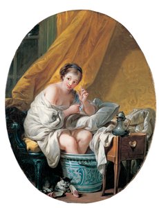 Jonge vrouw neemt een voetbad, 1766 door François Boucher