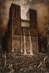 Aanval op Notre-Dame. De Klokkenluider van de Notre-Dame door Victor Hugo, ca. 1877 door François Chifflart