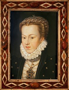 Portret van Elisabeth van Oostenrijk (1554-1592, koningin van Frankrijk) door François Clouet