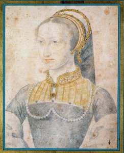 Portret van Joan van Albret, koningin van Navarra, moeder van Hendrik IV door François Clouet