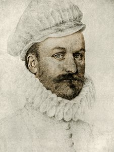Portret van een man met kraag en muts