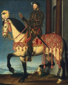 Ruiterportret van Frans I, koning van Frankrijk door François Clouet