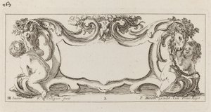 Cartouche door François Collignon after Stefano Della Bella