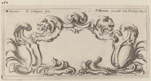 Cartouche door François Collignon after Stefano Della Bella