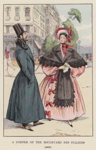 Een hoek op de Boulevard des Italiens, 1833 door François Courboin