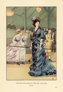 De schaatsbaan in de Bal Bullier in 1876 door François Courboin