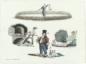Spotprent op J.C. Backer, C. Seyn en S. van der Paauw, 1839 door François Desterbecq