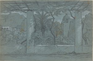 Een terras en tuin op Capri [recto]