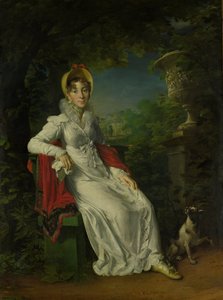 Carolina Ferdinanda Louisa van Sicilië (1798-1870). Echtgenote van Charles Ferdinand, hertog van Berry, in het park van Bagatelle in het Bois de Boulogne (bij Parijs)