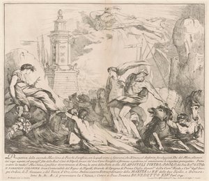De tweede machine voor de Chinea van 1741: Neptunus en Amphitrite door François Hutin