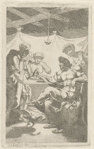 Jupiter en Mercurius bij Philemon en Baucis door François Joseph Lonsing