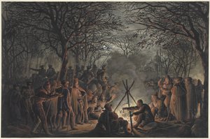 Kamp van de kozakken buiten de Muiderpoort te Amsterdam, 1813