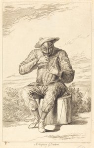 Arlequin Glouton door François Joullain after Claude Gillot