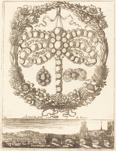 Het Uitzicht van de Brug van Rouen door François Le Febvre