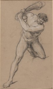 Hercules die zijn Knots Verheft: Studie voor "Hercules en Cacus"