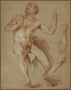 Hercules zittend, studie voor Hercules en Omphale
