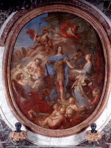 Lodewijk XIV presenteert vrede aan Europa, begin 18e eeuw door François Lemoyne