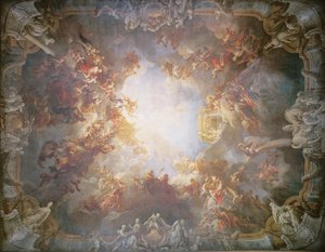 De apotheose van Hercules, van het plafond van de Salon van Hercules, 1733-6