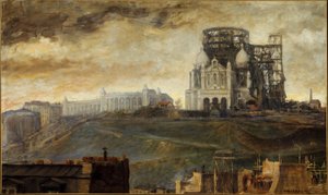 De Butte Montmartre met de Sacré-Coeur in aanbouw, ca. 1890