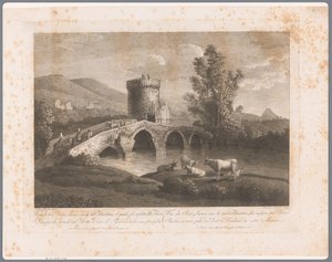 Gezicht op de Ponte Lucano Gezichten op Rome (series title) door François Morel