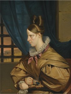 Hertogin de Berry gevangen in het kasteel van Blaye, eind jaren 1830 door François Nicolas Riss
