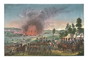 Terugtocht van de Fransen na de slag bij Leipzig, 19 oktober 1813 door François Pigeot