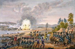 De Franse terugtocht na de Slag bij Leipzig, Duitsland, 19 oktober 1813 door François Pigeot