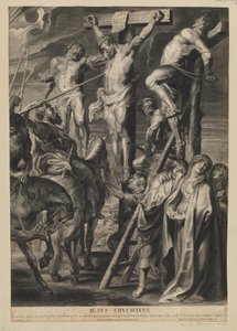 Christus aan het kruis tussen de twee dieven door François Ragot