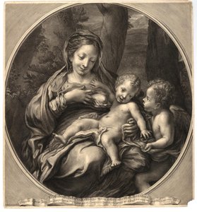 François Spierre - Madonna del Latte (Maagd en kind met een engel), naar Correggio, W,8.14 door François Spierre