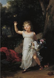 Frans:  Portrait du jeune Edgar Clarke Portret van Edgar Clarke, ten voeten uit, in een bos door Francois-Xavier Fabre
