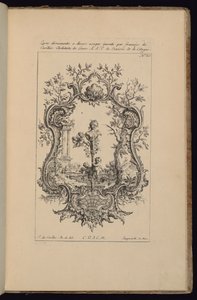Cartouche met Vrouwelijke Buste, Livre d’ornements (Boek van Ornamenten) door François de Cuvilliés the Elder