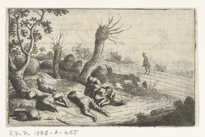 Satan onkruid zaaiende door Frans Allen