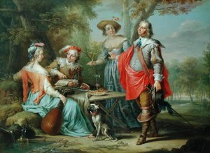 Picknick in het park door Frans Christoph Janneck