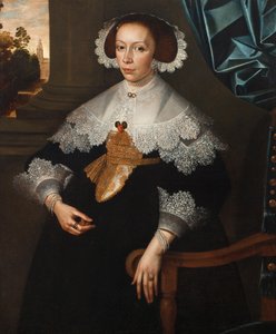 Portret van Florence-Marguerite de Renesse-Warfusée, Gravin van Grimbergen, 1641 door Frans Denys