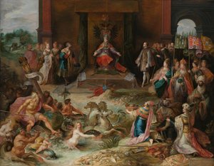 Allegorie op de abdicatie van keizer Karel V in Brussel door Frans Francken (II)