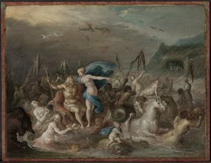 De triomf van Neptunus en Amphitrite, 1630s door Frans Francken
