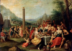 De aanbidding van het gouden kalf door Frans Francken II