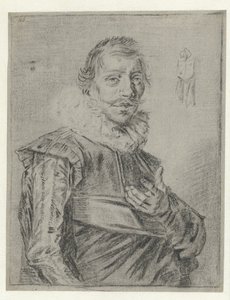 Portret van een jongeman met de hand vooruitgestoken door Frans Hals (manner of)