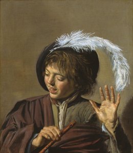 Jongen met fluit door Frans Hals