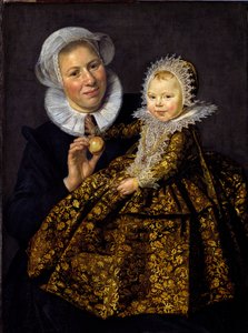 Catharina Hooft met haar voedster door Frans Hals