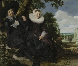 Portret van een Koppel, Waarschijnlijk Isaac Abrahamsz Massa en Beatrix van der Laen, c.1622 door Frans Hals