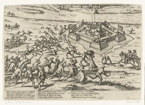 Inname van de schans bij Zutphen, 1591 door Frans Hogenberg (workshop of)