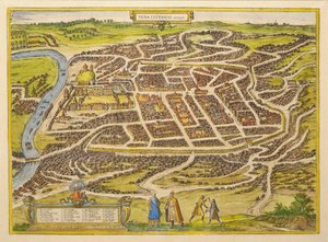 Vilnius uit Urbium praecipuarum mundi theatrum quintum door Georg Braun, 1580s door Frans Hogenberg