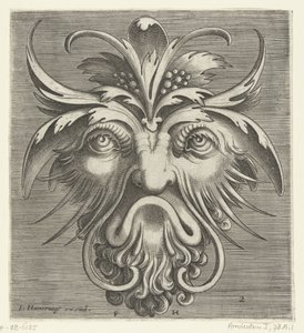 Masker met een baard met krullen (Pourtraicture ingenieuse de plusieurs facons de masques) door Frans Huys