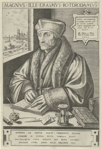 Portret van Desiderius Erasmus door Frans Huys