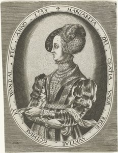 Portret van koningin Margaretha Leijonhufvud van Zweden door Frans Huys