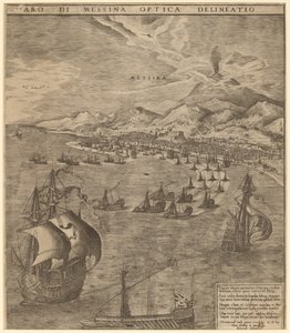 Zeeslag in de Straat van Messina door Frans Huys after Pieter Bruegel the Elder