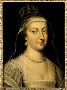 Portret van Anna van Oostenrijk (1601-1666), koningin van Frankrijk. Schilderij door Frans Pourbus de Jongere (Francois (Franz) Porbus) door Frans II Pourbus