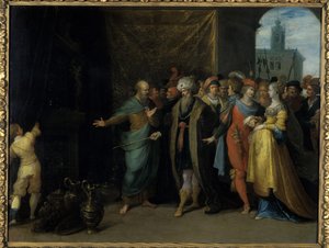 Croesus toont Solon zijn schatten, 1616-30 door Frans II the Younger Francken